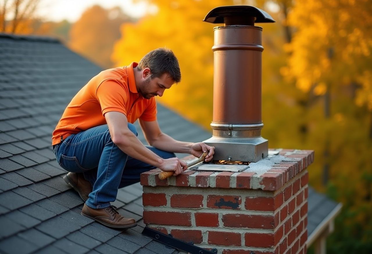 Champion Chimney Solutions chimney technician at work